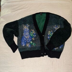 Vintage Inspired Black and Green Cardigan - Nasty Gal